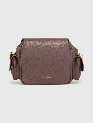 Leather crossbody bag with gold details - 3