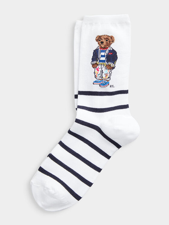 Раирани чорапи с Polo Bear - 1