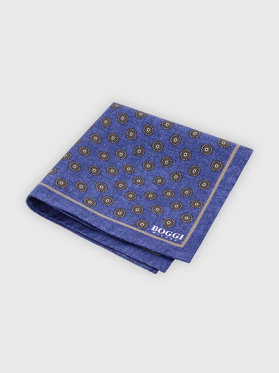 Копринена кърпичка за сако с принт - 1