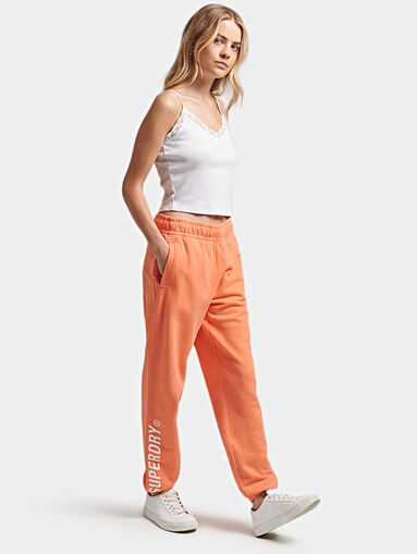 Cotton sports pants with logo details - 5