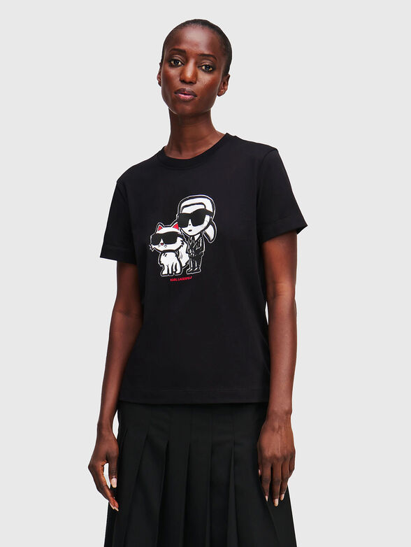 Cotton T-shirt with logo print - 1