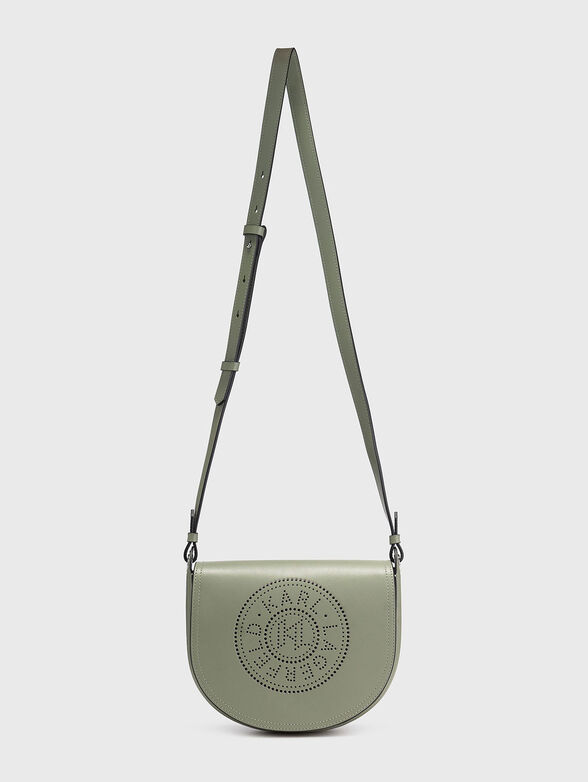 Leather crossbody bag with logo - 1