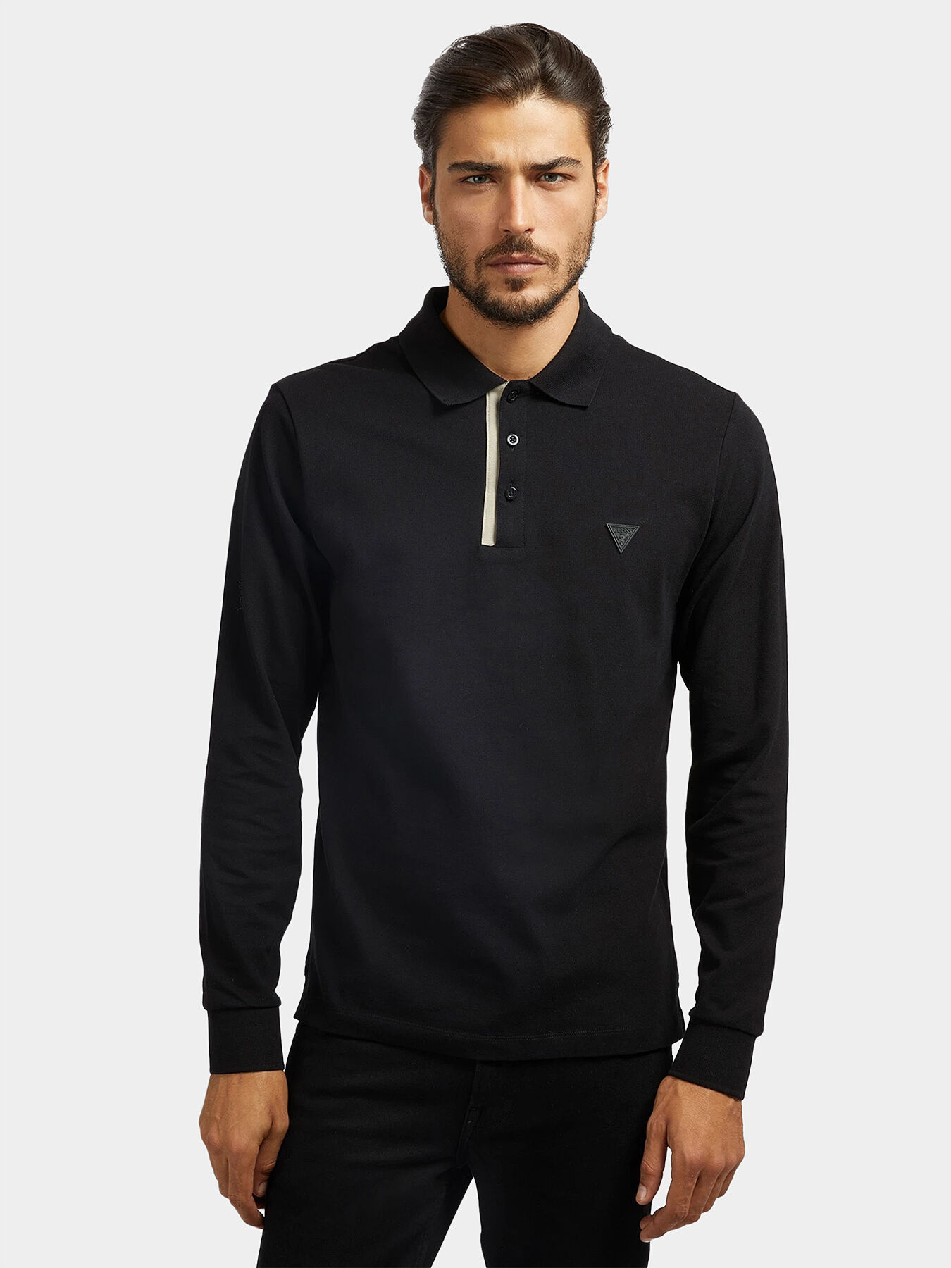 Guess long sleeve polo shirt cheap