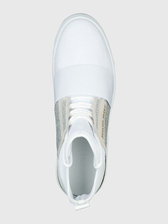 Leather sneakers with rhinestones - 3