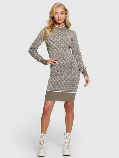 Knit dress with monogram logo detail - 5