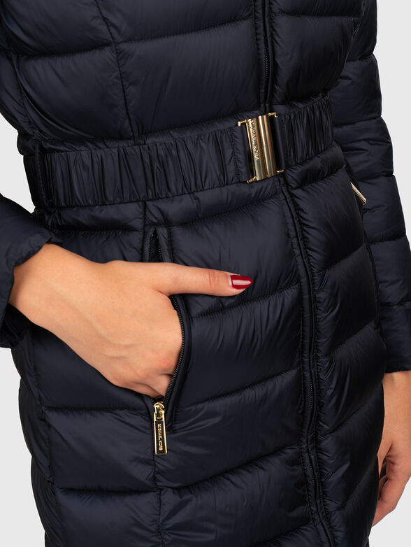 Quilted jacket with belt - 4