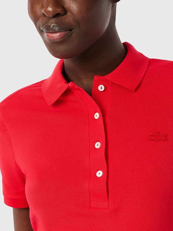 Burgundy cotton polo shirt - 4