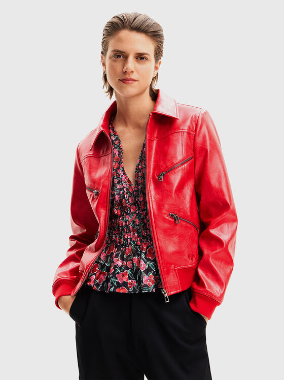 Black biker jacket in eco leather  - 1