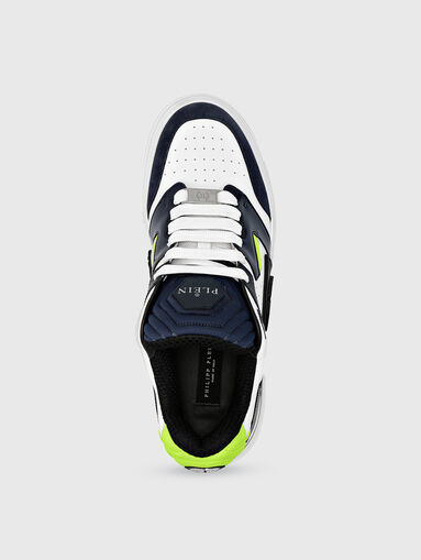 Leather sports shoes with blue accents - 5