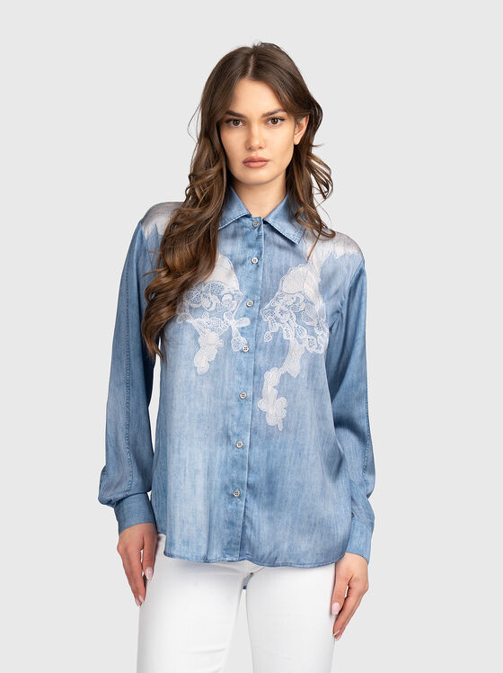Дънкова ризa с акцентна бродерия - 1