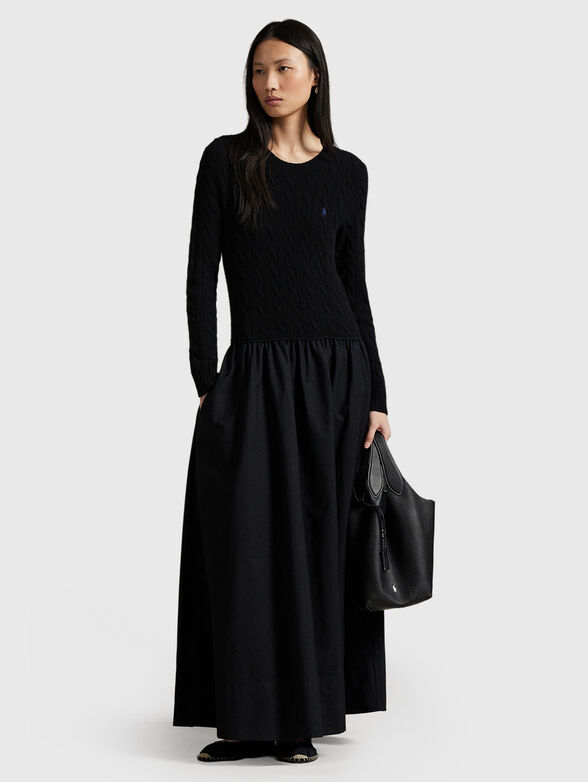 Long sleeve wool and cashmere dress - 1