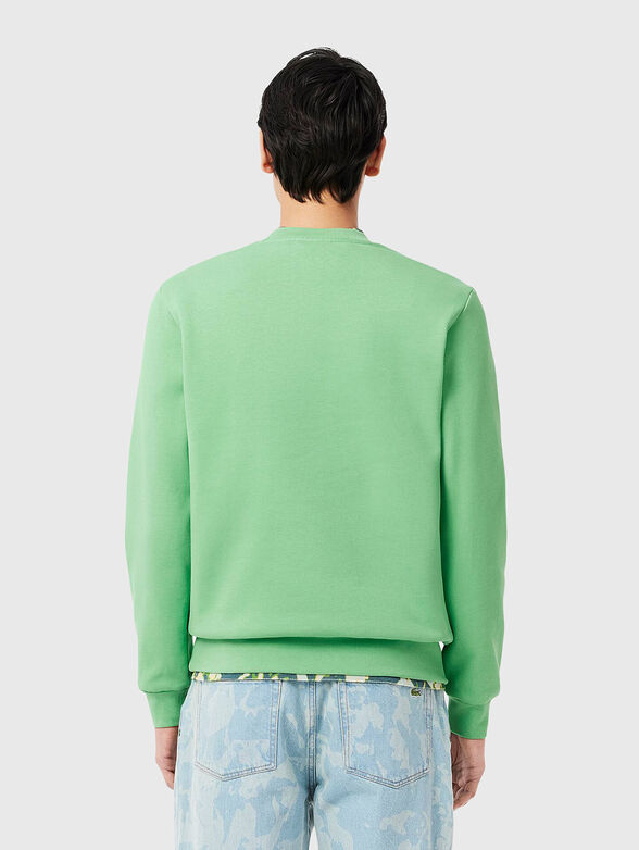 Cotton sweatshirt with logo in green - 3