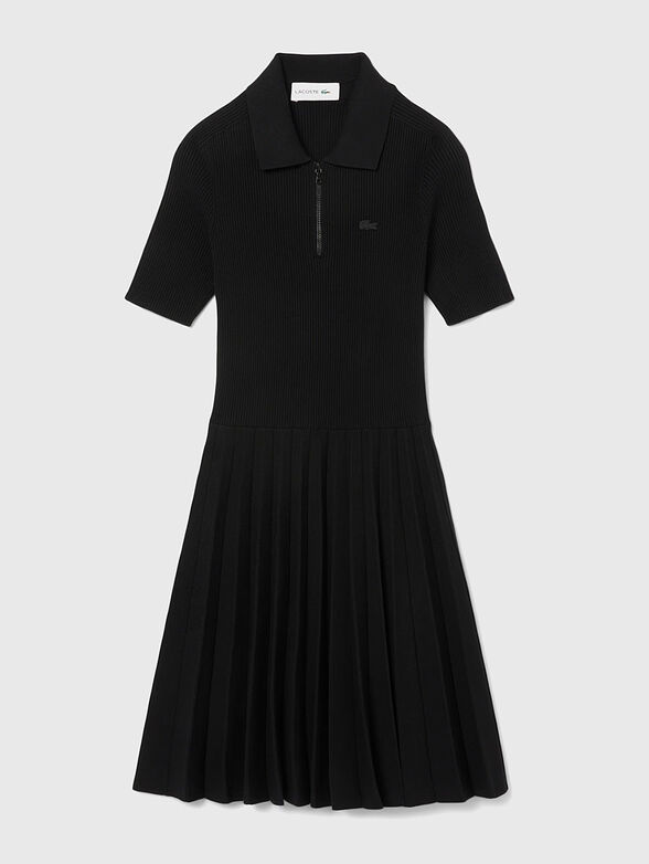 Pleated mini dress with short sleeves - 1