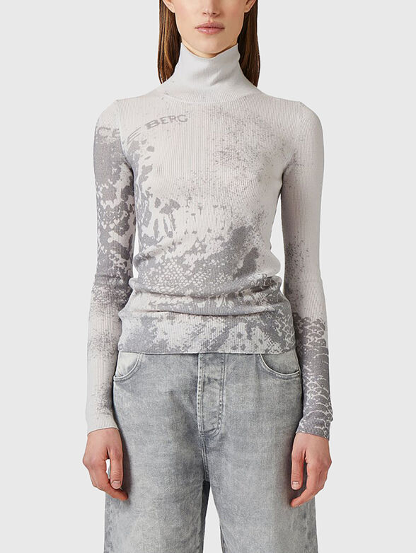 Slim wool dropped turtleneck sweater - 1