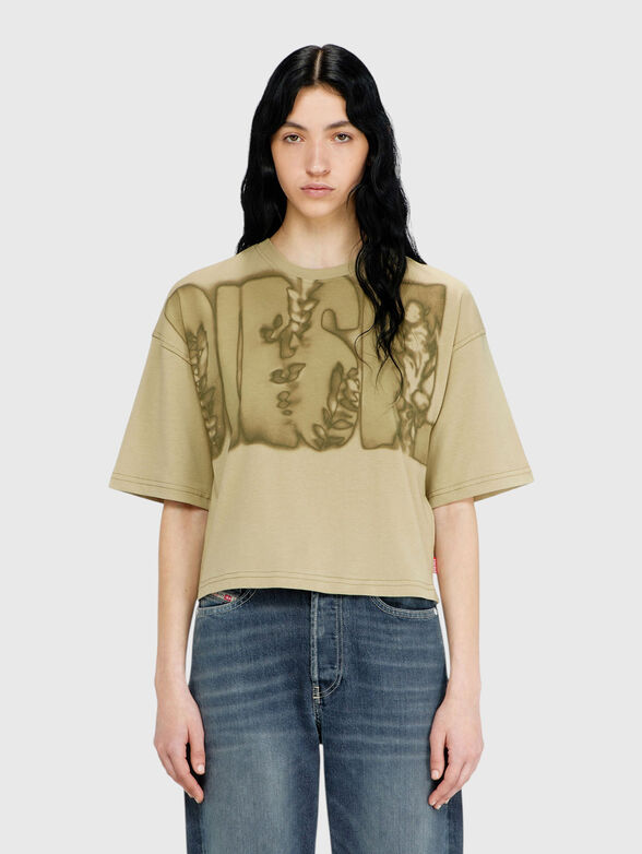 Cropped T-shirt with logo print - 1