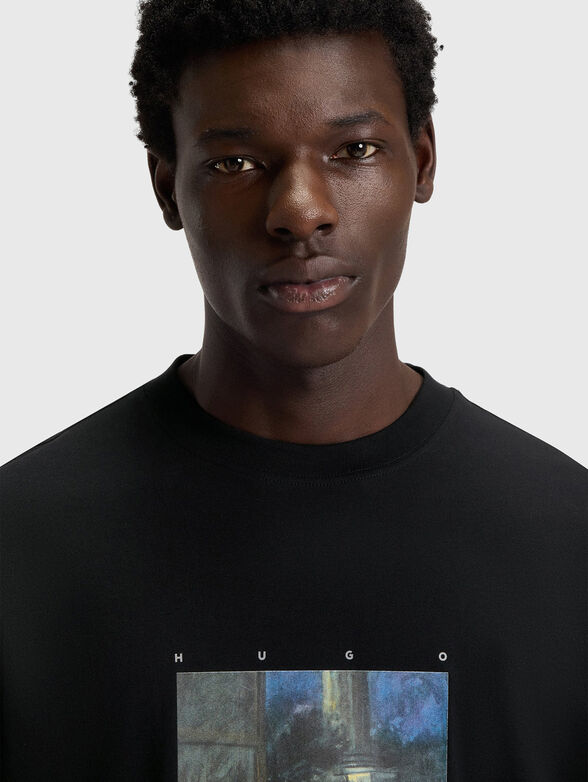 Cotton T-shirt with accent print - 4