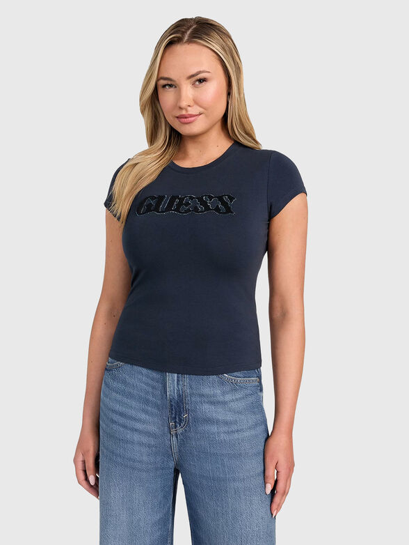 T-shirt with logo and rhinestones  - 1