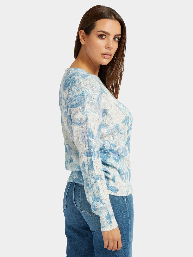 SABINE sweater with blue floral print - 3