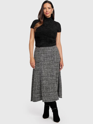 High waisted midi skirt with accent ties - 5