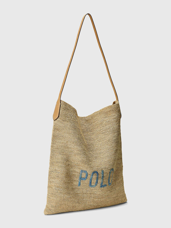 Logo raffia extra-large tote bag - 4