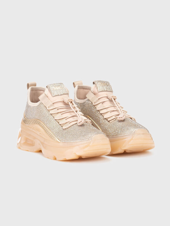 Black sports shoes with rhinestones - 2