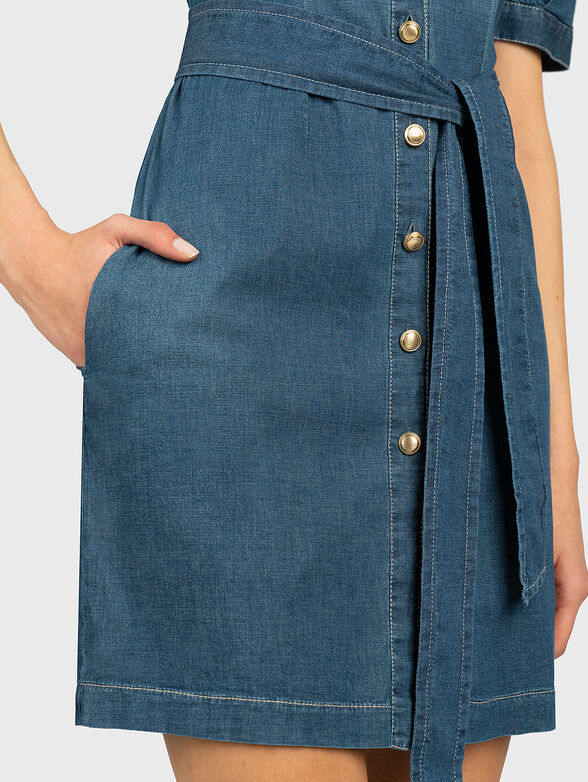 Denim dress with washed effect - 3