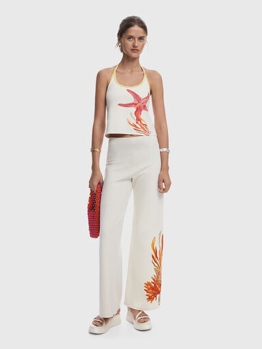 High-waisted printed trousers - 5