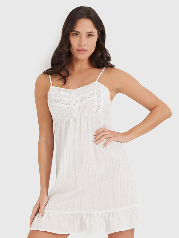ROMANTIC MARINE nightgown with openwork motifs  - 1
