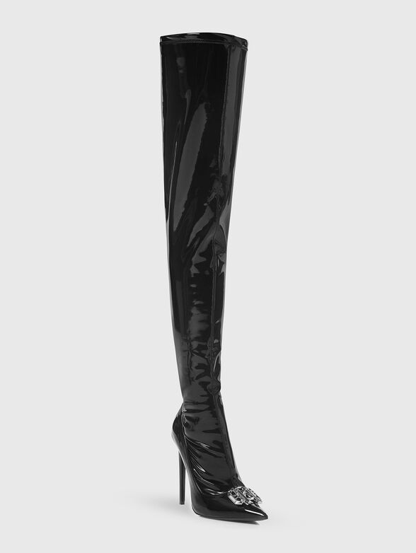 Leather boots with metal accent  - 2