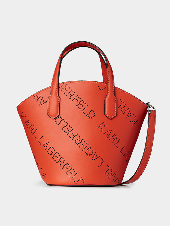 K/PUNCHED LOGO small tote bag in orange color - 1