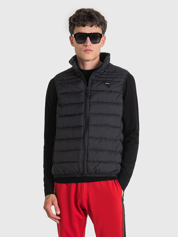 Vest with quilted effect in black - 1