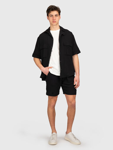Black cotton shorts - 3