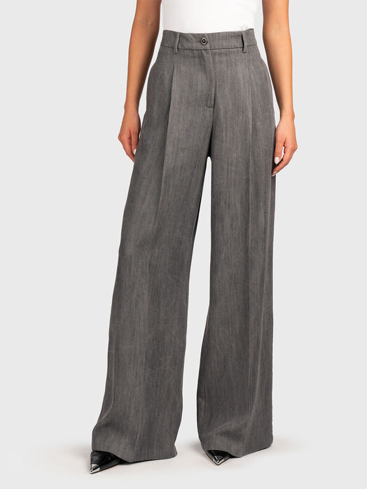 High waisted wide leg trousers