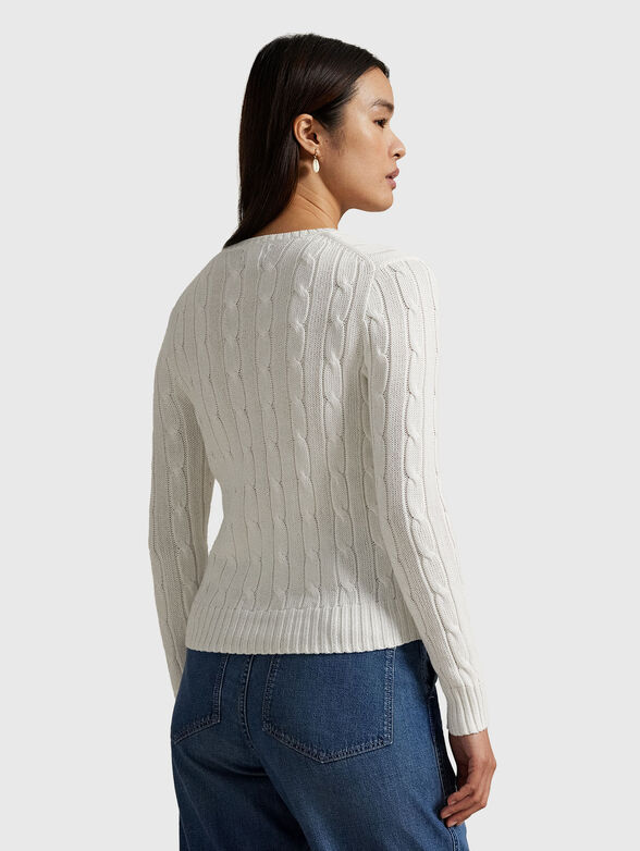 Cable knit cotton crew neck jumper - 3