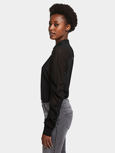 Silk shirt with gatherings - 3