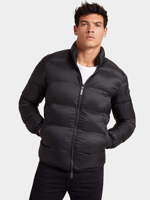 Black high-neck padded down jacket