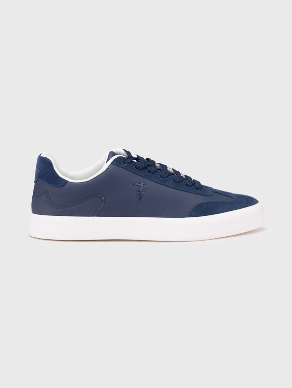 Leather sports shoes with suede details - 1