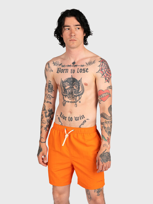 VINTAGE orange beach shorts - 1