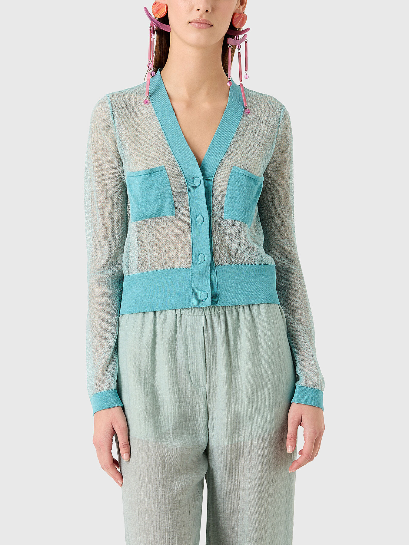 Translucent cardigan outlet