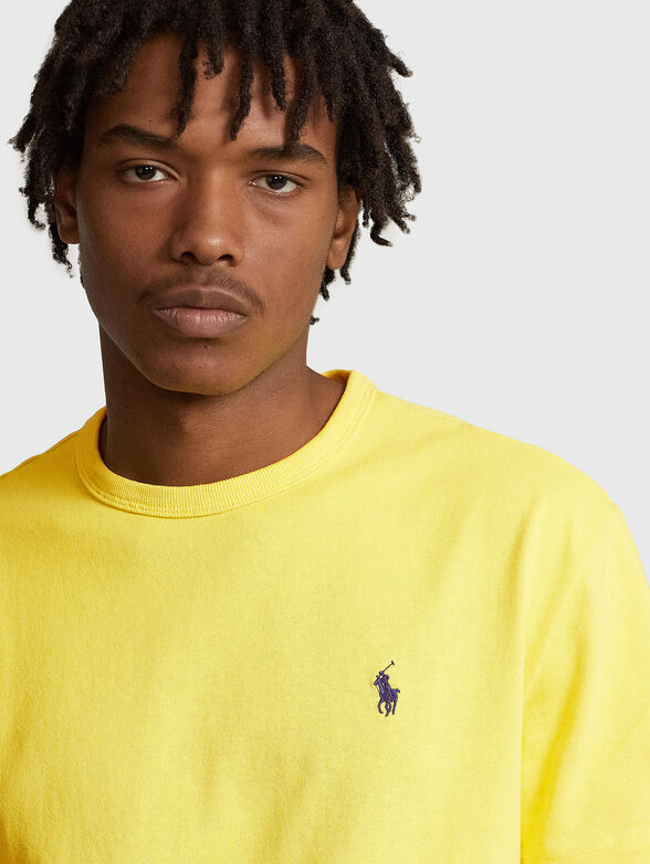 T-shirt in yellow with embroidered logo - 4