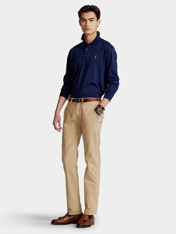 Polo-shirt with long sleeves and colorful logo - 2