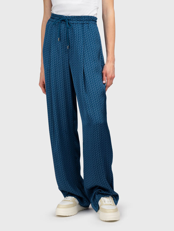 Satin pants with drawstring waist - 1