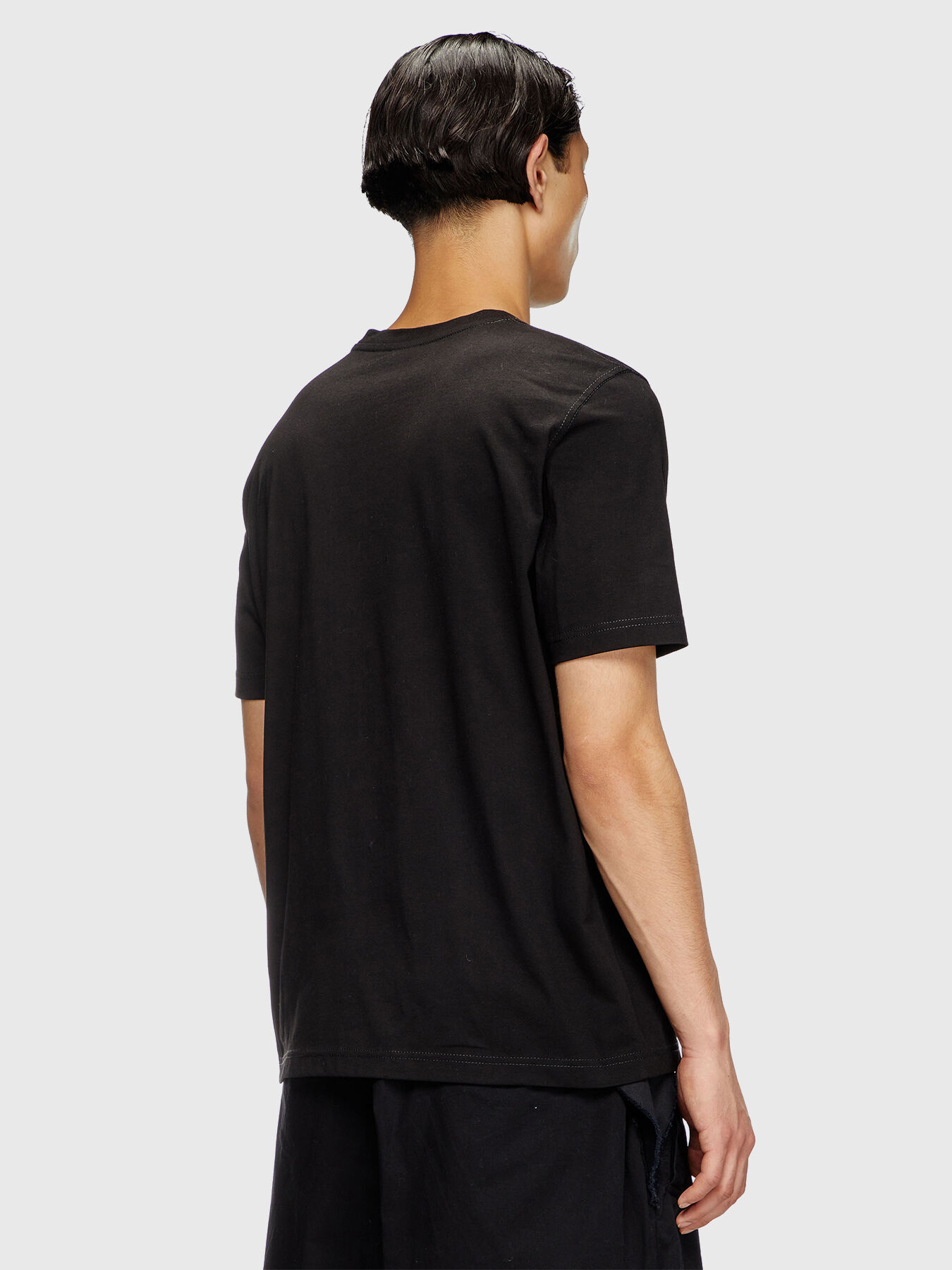 T-ADJUST-R4 black T-shirt with logo print brand DIESEL