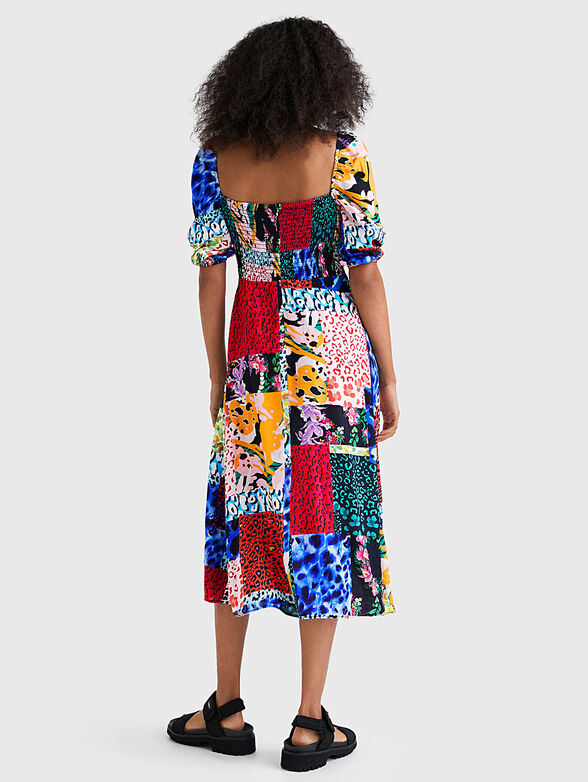 Midi dress with animal print - 3
