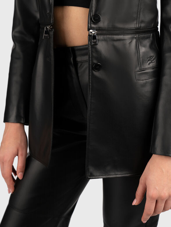 Eco leather jacket with adjustable length - 6