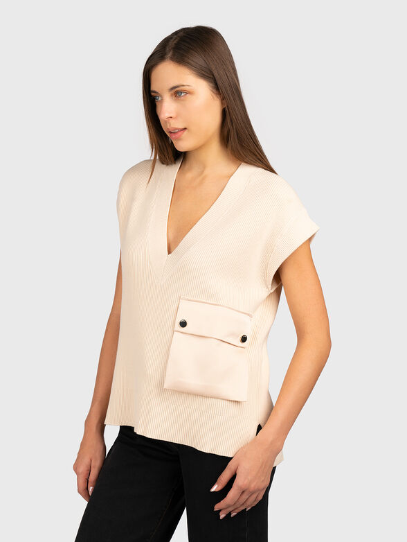 V-neck sleeveless sweater - 1