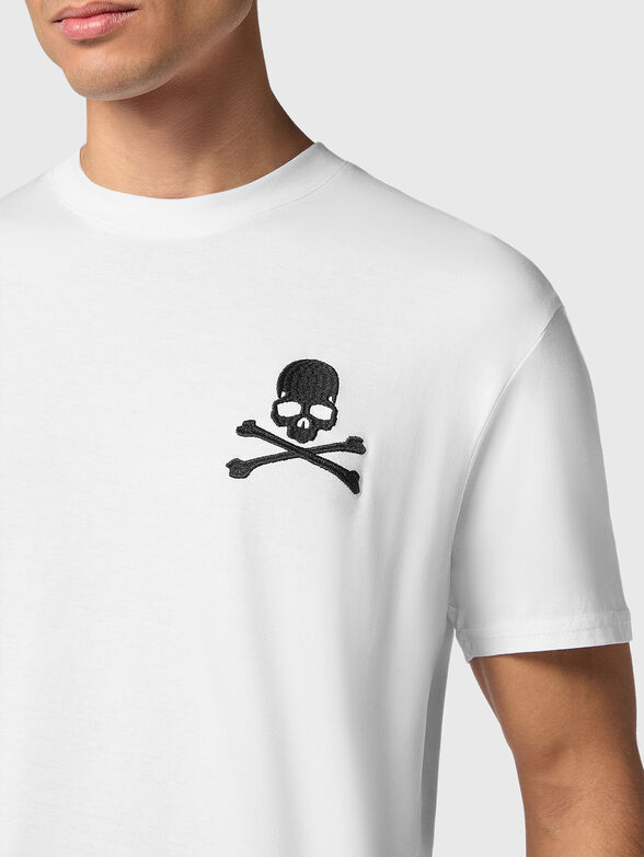 Logo print T-shirt in beige - 4