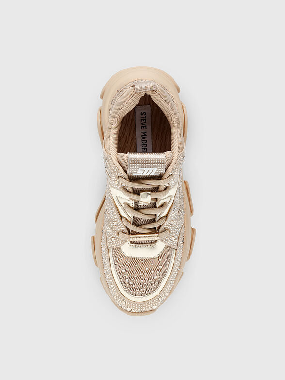 PRIVY sneakers in beige with rhinestones - 6