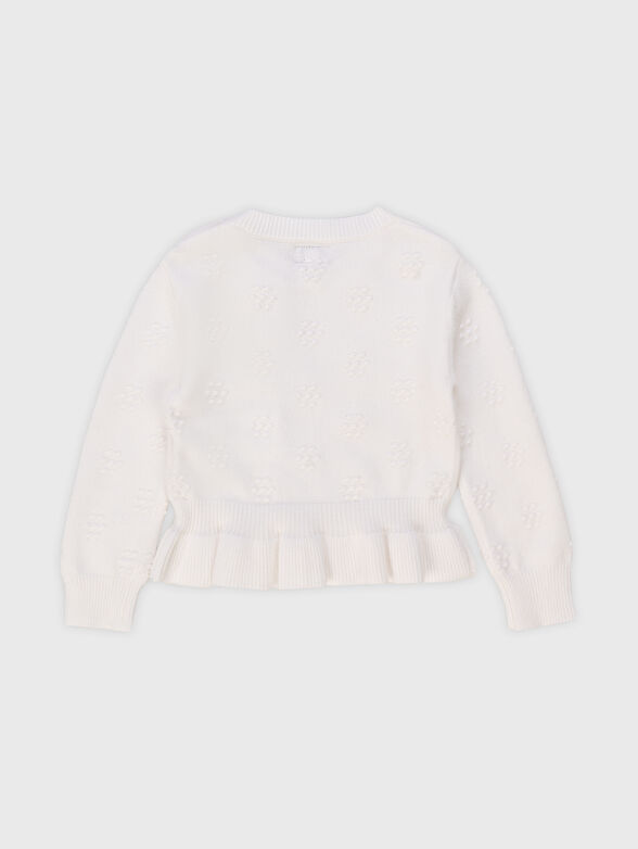 White sweater with an oval neckline - 2