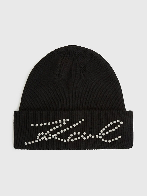 K/SIGNATURE rhinestone beanie - 1